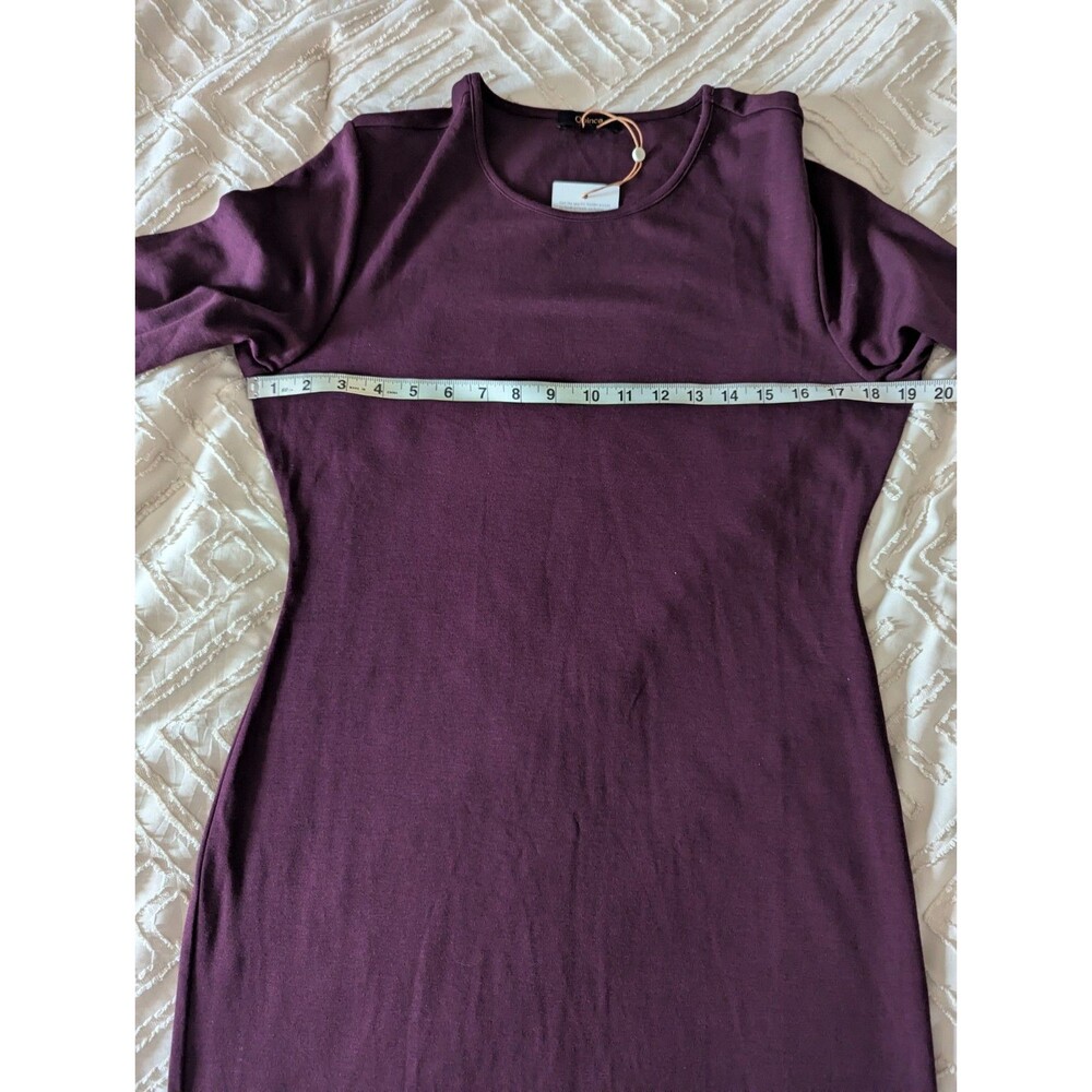 Quince Jersey Long Sleeve Maxi Dress Size L Wine Tasting Red NWT Organic Cotton - Picture 3 of 7
